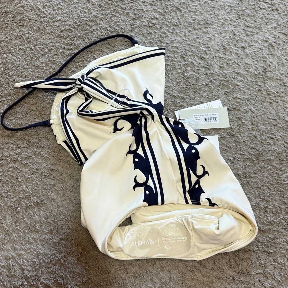 ALÉMAIS Women's Natural Marine One-Piece Swimsuit NWT Small - Picture 10 of 11